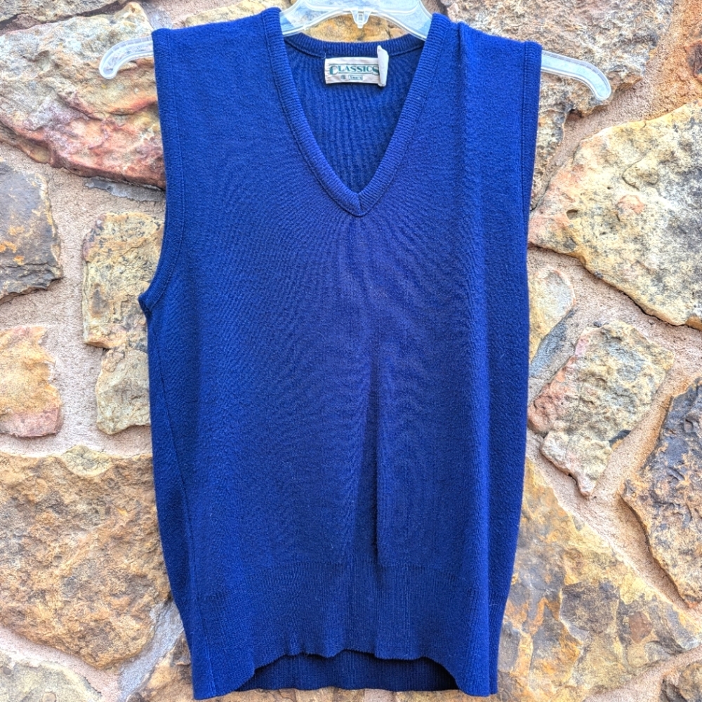 Vintage 60s navy sweater vest